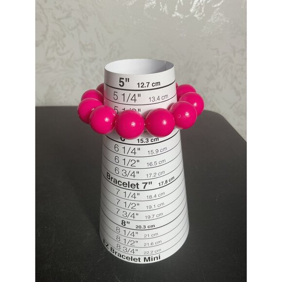 2 Pink Beaded Bracelet With Elastic Stretch - Picture 4 of 4